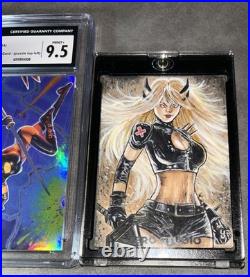 Marvel Sketch 1/1 MAGIK & Fleer Ultra XMen 1/9 Foil Insert CGC 9.5 Marvel Cards Marvel Sketch 1/1 MAGIK & Fleer Ultra XMen 1/9 Foil Insert CGC 9.5 Marvel Cards