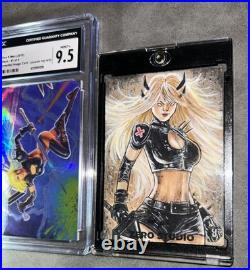 Marvel Sketch 1/1 MAGIK & Fleer Ultra XMen 1/9 Foil Insert CGC 9.5 Marvel Cards Marvel Sketch 1/1 MAGIK & Fleer Ultra XMen 1/9 Foil Insert CGC 9.5 Marvel Cards