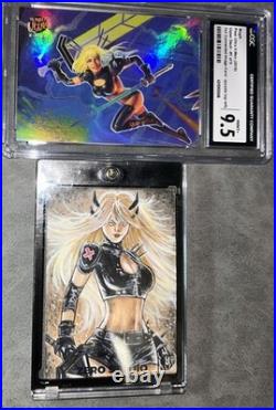Marvel Sketch 1/1 MAGIK & Fleer Ultra XMen 1/9 Foil Insert CGC 9.5 Marvel Cards Marvel Sketch 1/1 MAGIK & Fleer Ultra XMen 1/9 Foil Insert CGC 9.5 Marvel Cards