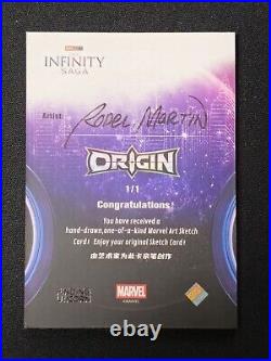 Marvel Spider-Man Sketch Card 1/1 By Rodel Martin Finding UNICORN Infinity Saga
