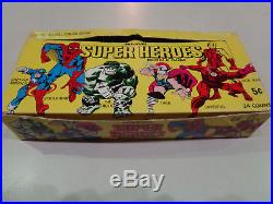 Marvel Super Heroes Full Box PSA-Graded Trading Cards (Donruss. 1966). Total 2