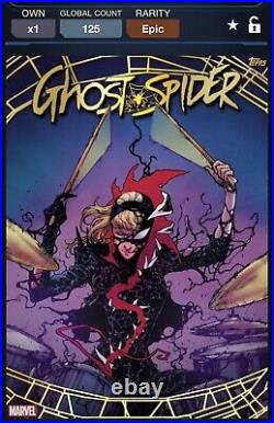 Marvel Topps Collect Digital 2024 Ghost Spider Series 1 Gold Chrome Complete Set