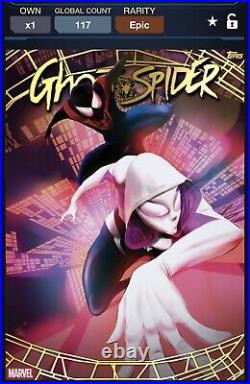 Marvel Topps Collect Digital 2024 Ghost Spider Series 1 Gold Chrome Complete Set