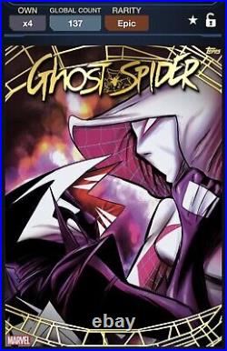 Marvel Topps Collect Digital 2024 Ghost Spider Series 1 Gold Chrome Complete Set