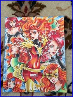 Marvel Universe 2011 Artists Proof Jean Grey Black Queen Sketch Card Sanna U