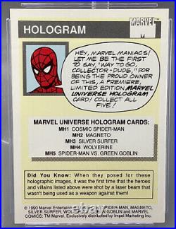 Marvel Universe Series Cosmic Spider-Man Impel #MH1 Hologram CGC 9 1990