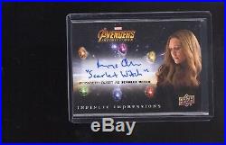 Marvel Upper Deck The Avengers Infinity War Elizabeth Olsen autographed card