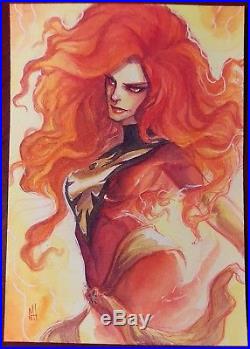 Marvel/X-Men'Dark Phoenix' Oversized 3.5x5 sketch card by Meghan Hetrick