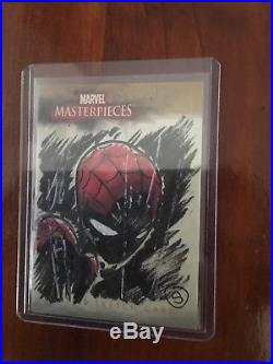 Marvel masterpieces skottie young spider-man sketch card