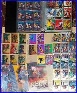 Mega Set 1994 and 1995 Marvel Fleer Ultra Xmen cards with 1995 Wolverine Binder