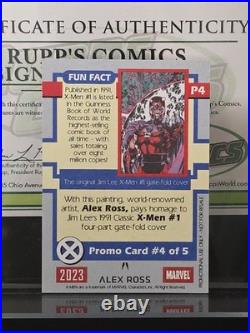 NYCC 2023 MARVEL ALEX ROSS SIGNED X-MEN TRADING CARD #4 OF 5 RARE WithCOA