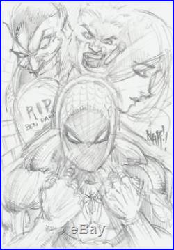 Nar 2012 Marvel Premier Emotion Art sketch print set rare Spiderman 1 of kind