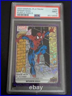 POP 2 2023 Marvel Platinum High Series Purple Pixels SPIDER-MAN /35 PSA 9