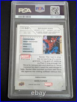 POP 2 2023 Marvel Platinum High Series Purple Pixels SPIDER-MAN /35 PSA 9