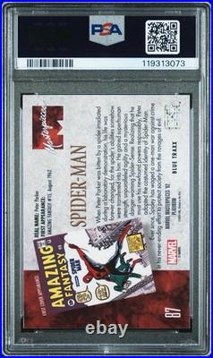 PSA 10 Gem Mint SPIDER-MAN Blue Traxx #87 2024 Marvel Masterpieces'92 Platinum