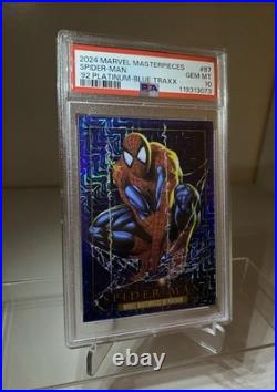 PSA 10 Gem Mint SPIDER-MAN Blue Traxx #87 2024 Marvel Masterpieces'92 Platinum