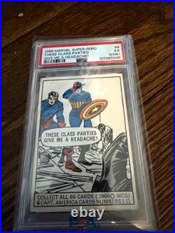 PSA 5 1966 Marvel Super Hero Captain America Card #6 Class Parties Headache