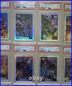 PSA 9 1994 Marvel Masterpieces Holofoil Silver Set of 1-10 (PSA 8, PSA 9)