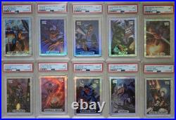 PSA 9 1994 Marvel Masterpieces Holofoil Silver Set of 1-10 (PSA 8, PSA 9)
