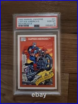 Psa Gem Mint 10 1990 Marvel Universe #31 Captain America's Motorcycle
