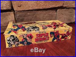 RARE 1966 Marvel Super Heroes Donruss display card box EXCELLENT
