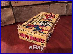 RARE 1966 Marvel Super Heroes Donruss display card box EXCELLENT