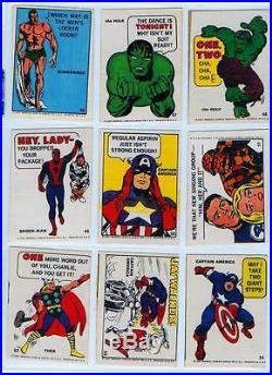 Rare 1967 Marvel Super Hero Stickers Complete Set (55) Nice! Spider-man Hulk Etc
