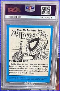 RARE 1992 Marvel Spider-Man McFarlane Era Prism Holo P-3 PSA 10