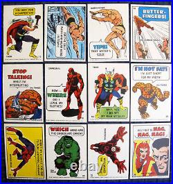 RARE Complete Set (55) 1967 Philly Gum Marvel Super Hero Stickers withWrapper