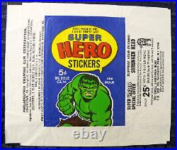 RARE Complete Set (55) 1967 Philly Gum Marvel Super Hero Stickers withWrapper
