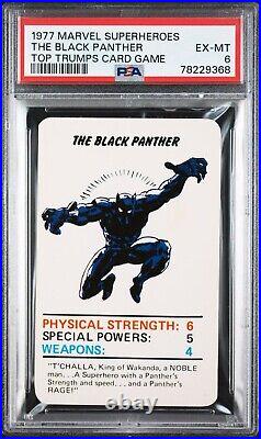 Rare 1977 Marvel Superheroes Black Panther Top Trumps Card Game Psa 6 Ex-mint