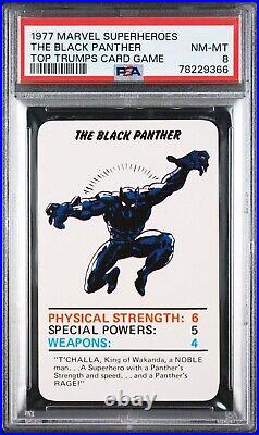 Rare 1977 Marvel Superheroes Black Panther Top Trumps Card Game Psa 8 Nm-mint