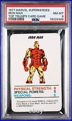 Rare 1977 Marvel Superheroes Iron Man Top Trumps Card Game Psa 8 Nm-mint
