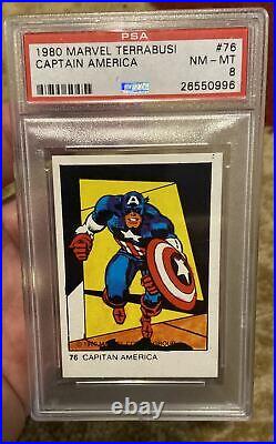 Rare Vintage 1980 Marvel Terrabusi Captain America Psa 8 Pop 1 Of 1
