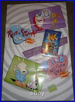 Ren & Stimpy Trading Cards Box Sealed 1993 Topps + Nickelodeon / Marvel Poster