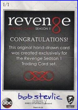 Revenge Season 1 Trading Cards Color Sketch by Bob Stevlic of Ashley Davenport