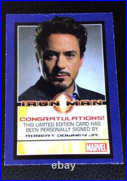 Robert Downey Jr. Autograph SWAU AUTHENTICATED 2008 Rittenhouse Iron Man Rookie