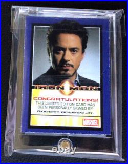 Robert Downey Jr. Autograph SWAU AUTHENTICATED 2008 Rittenhouse Iron Man Rookie