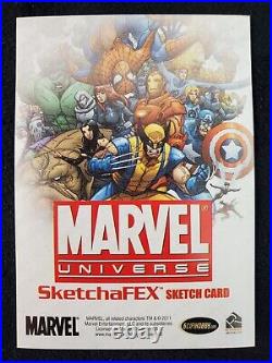 Rogue 2011 Marvel Universe Julie Pinto Sketch Card X-Men Gambit