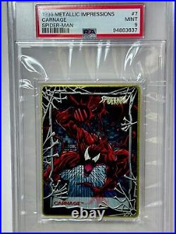 SPIDER-MAN CARNAGE PSA GRADED MINT 9 POP 3 None HIGHER 1996 Metallic IMPRESSIONS