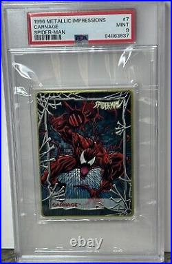 SPIDER-MAN CARNAGE PSA GRADED MINT 9 POP 3 None HIGHER 1996 Metallic IMPRESSIONS