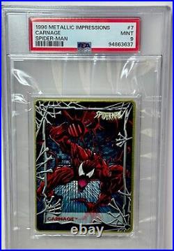 SPIDER-MAN CARNAGE PSA GRADED MINT 9 POP 3 None HIGHER 1996 Metallic IMPRESSIONS