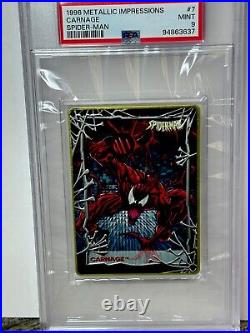 SPIDER-MAN CARNAGE PSA GRADED MINT 9 POP 3 None HIGHER 1996 Metallic IMPRESSIONS