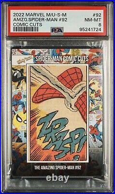 SPIDER-MAN PSA 8 2022 Marvel Metal Universe Spider-Man Comic Cuts #92 21/40