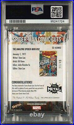 SPIDER-MAN PSA 8 2022 Marvel Metal Universe Spider-Man Comic Cuts #92 21/40
