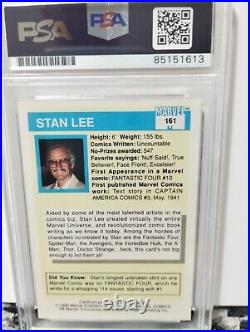 STAN LEE Autographed 1990 Marvel Universe Mr. Marvel RC PSA/DNA