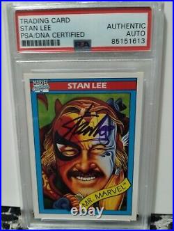 STAN LEE Autographed 1990 Marvel Universe Mr. Marvel RC PSA/DNA