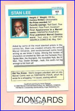 STAN LEE On Card Auto Autograph Signed 1990 MARVEL COMICS CARD -MR MARVEL