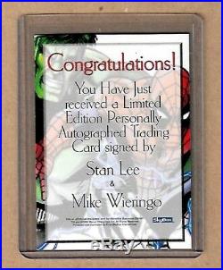 STAN LEE WIERINGO Autograph Sketchboard Redemption Card 98 MCC Auto 1998 Marvel