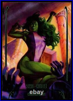 She-Hulk 19/25 Emerald Green Foil 2024 Skybox Marvel Masterpieces Nahuel Grego
